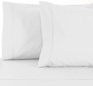 BLUENILEMILLS 800 Thread Count Cotton Rich Pillowcases, Pillow Case 2 Pack, Modern, Solid Classic Pillow Covers, Ultra-Soft Comfort Basic, Bedding Essentials, Bed Accents, Set of 2, King, White
