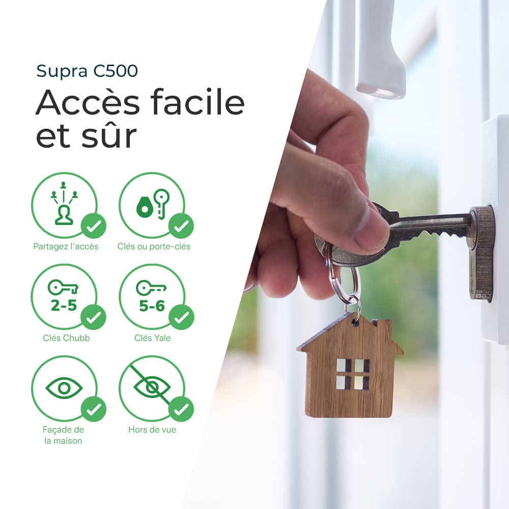 KeySafe Coffre-fort à clés - SUPRA C500 Pro (2ème génération) - Dispositif de stockage de clés extérieur de haute sécurité, préféré par la police.
