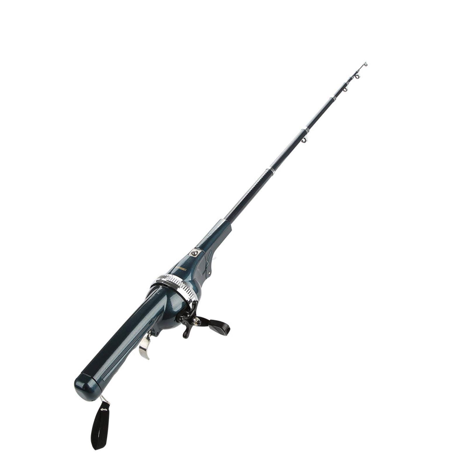 Canne à Pêche Pliable Intégrée Portable avec Moulinet Fermé pour Pêche en Mer, Canne à Pêche Antidérapante avec Accessoires (Hengelhouders)