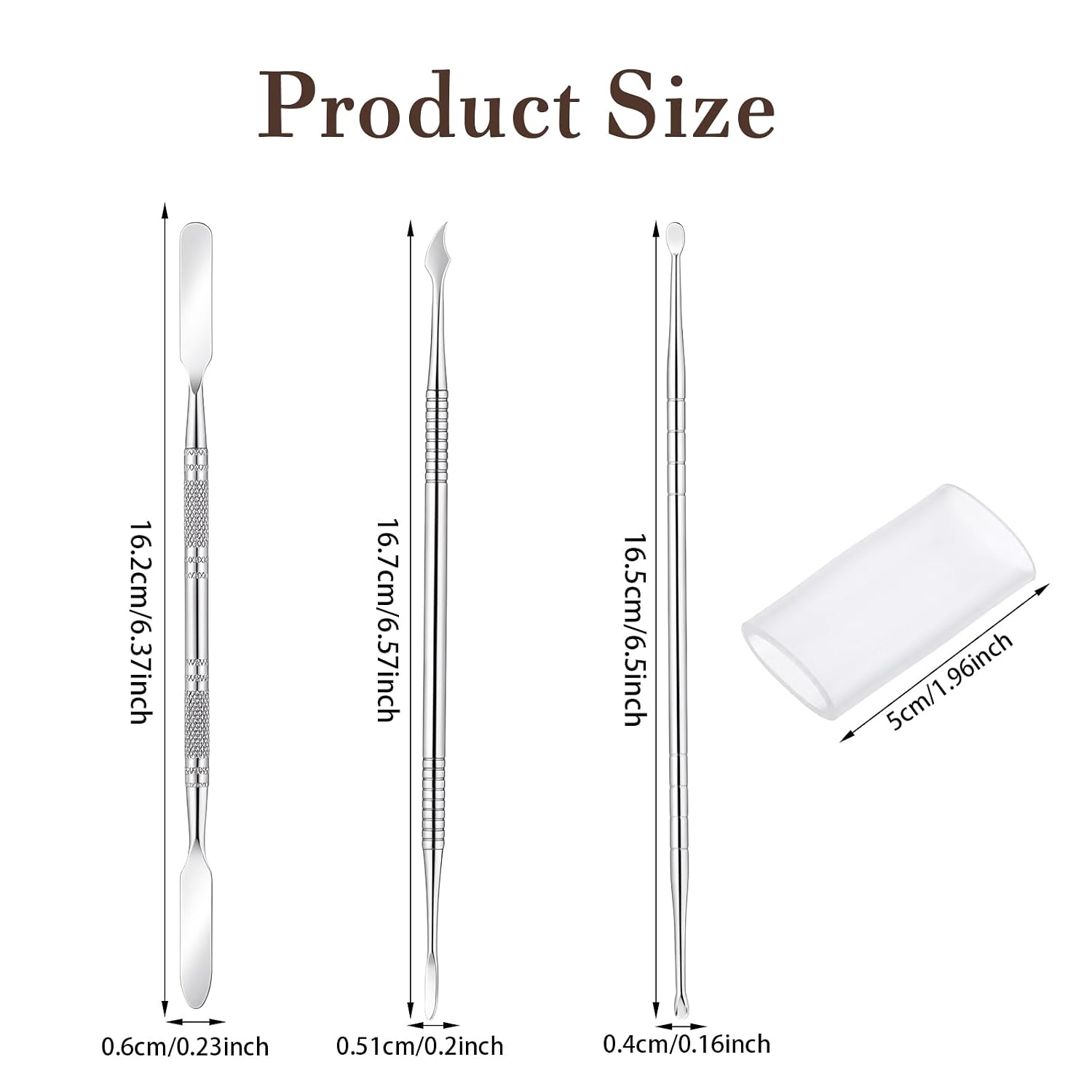 Amaxiu 3D Nail Art Sculpting Tools Set, 3 Pack Dual-Head Stainless Steel Gel Pens with 2 Silicone Finger Sleeves for Acrylic Gel Flowers Design, Nails Dotting Tool for DIY Manicure Salon Supplies