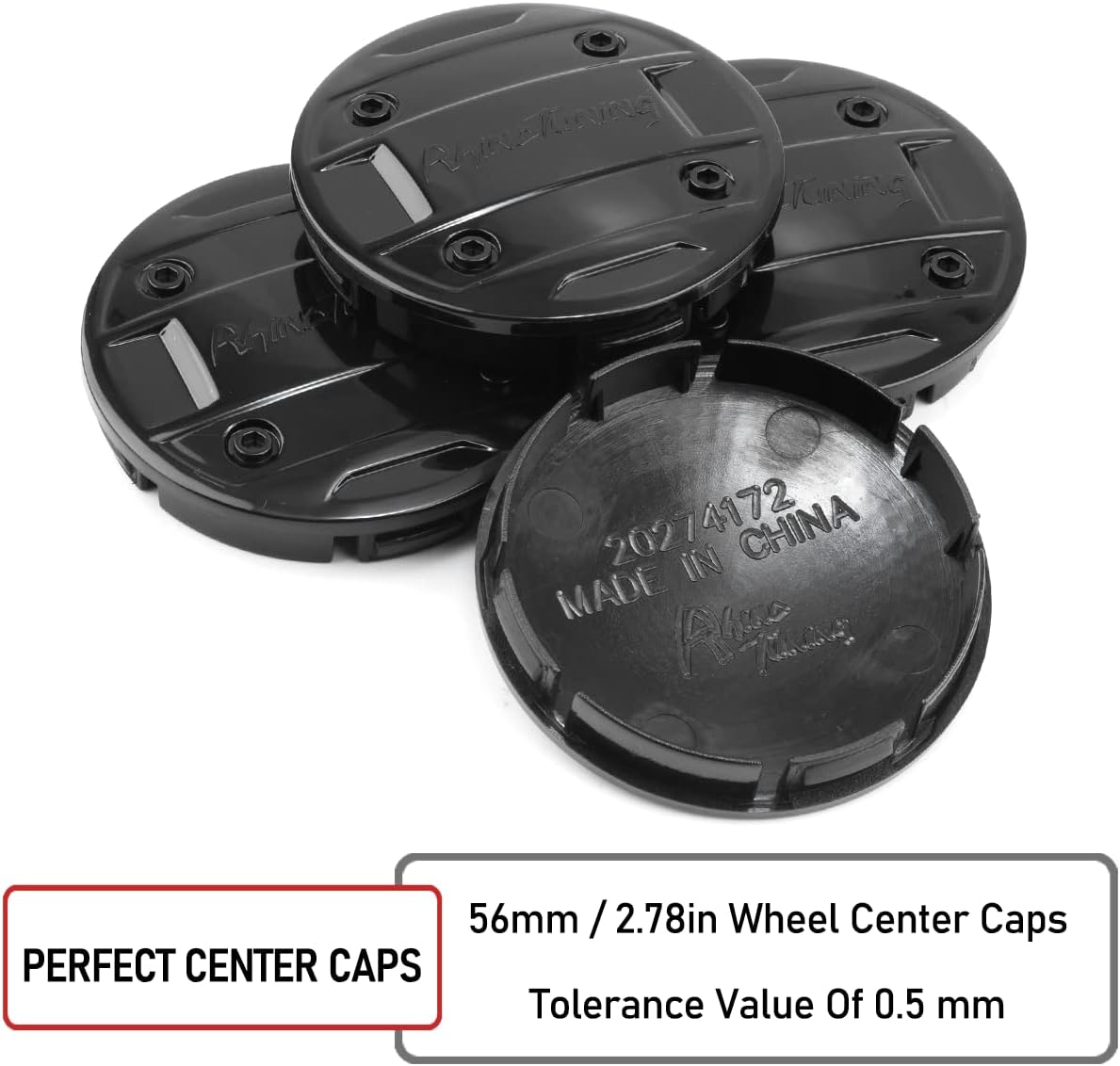 RTrhinotuning 4pcs Wheel Center Caps Compatible with Beetle Cabrio Golf Jetta Variant 2003-2010 Hub Caps 1J0 601 171 Black Center Caps for Rims