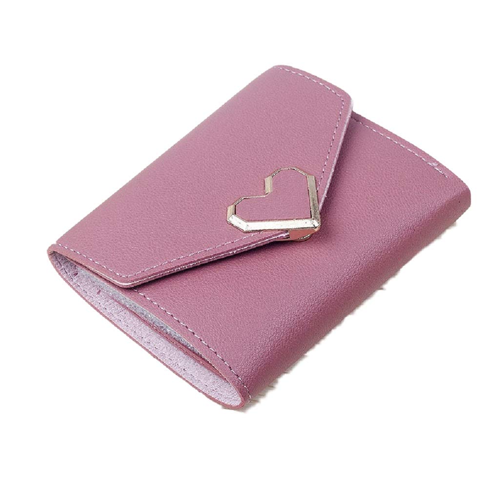 Love Heart Wallet, Hot Mini Wallet, PU leather Ladies Wallet with a flap snap enclosure, Card Holder PU Leather Clutch Wallet