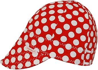 Comeaux Caps Reversible Welding Cap Red Polka Dot 7 1/8