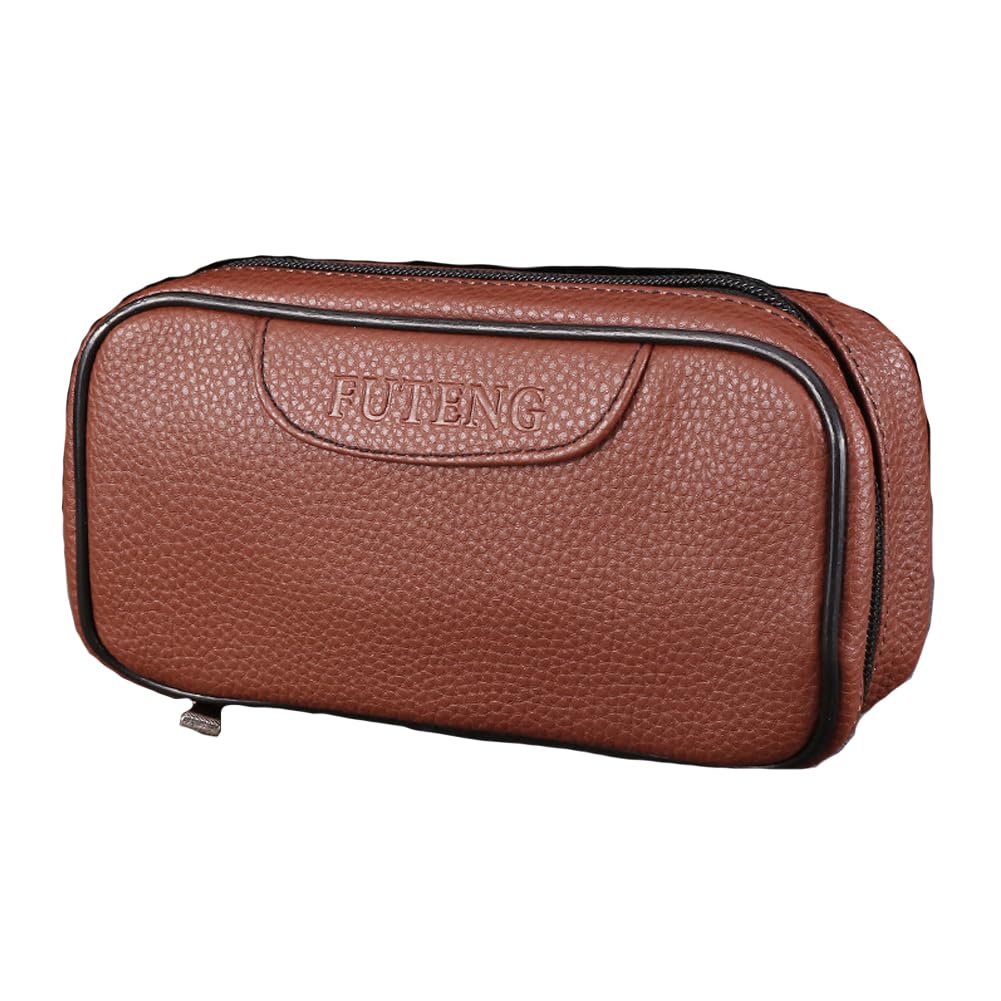PU Leather Tobacco Smoking Pipe Pouch case/Bag for 2 Tobacco Pipe and Other Accessories (Does not Include Pipes and Accessories) (Brown)