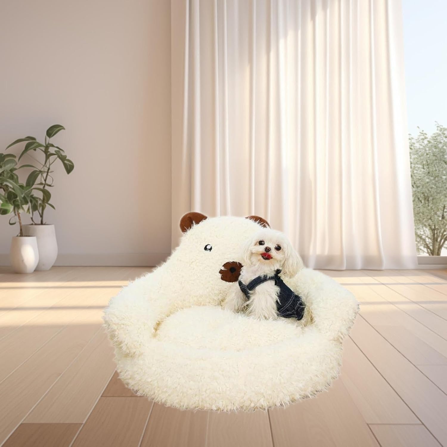 Dog Sofa Sleeping Bed for Pet Washable Fashion for Medium Small Dogs Cats Pet Lazy Sofa Dog Bed Pet Bed of Alpaca Shaped, L