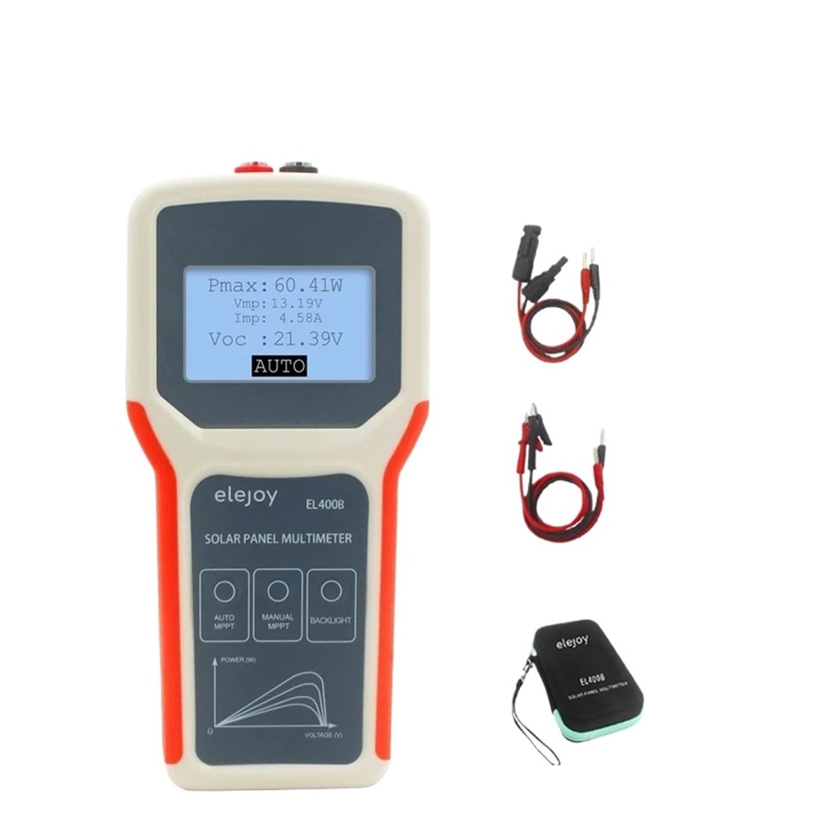 Miernik mocy optycznej, EY1800W/EY1600W/EY800W/EL400B Tester Paneli Słonecznych Panel Fotowoltomierz Auto/Manualny Miernik MPPT Woltomierz(400W)