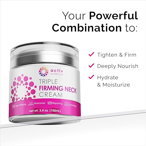 Miniatura 2 de ACTIVSCIENCE Crema reafirmante para el cuello, hidratante antienvejecimiento para cuello y escote, reductor de doble barbilla, crema de ajuste de la