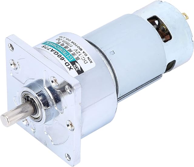 Akozon Gear Motor, DC 35W Micro DC Metal Gear Motor Speed Adjustable CW/CCW Large Torque High-power Motor (12V 30rpm)