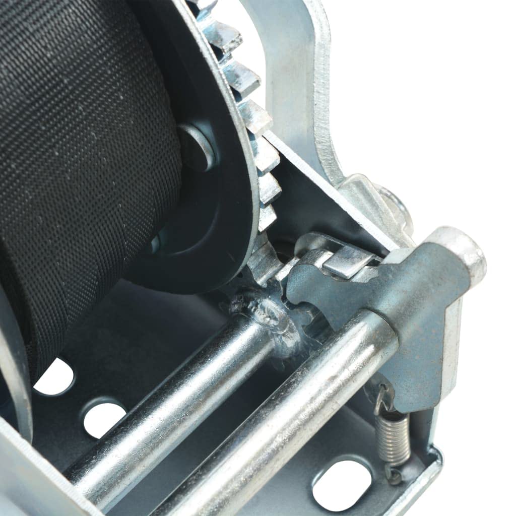 Verricello manuale con cinghia 540 kg, ferro e poliestere, cinghia da 7 m, rapporto 4,1 1, verricello di trazione con gancio di carico per rimorchi, officine, garage e fuoristrada