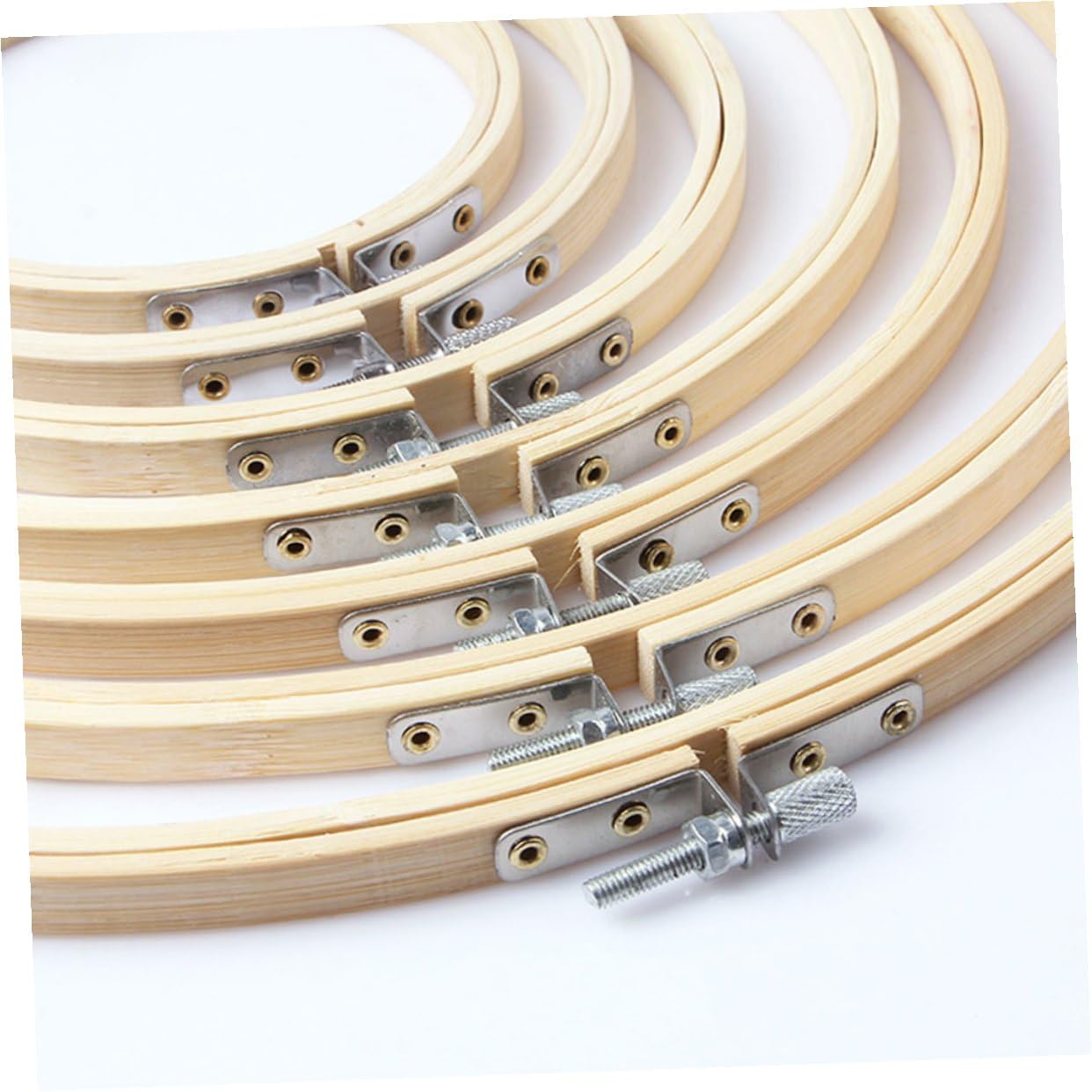 SHINEOFI Kit di 10 Cerchi per Ricamo in Bambù Phyllostachys Pubescens, Telaio per Punto Croce, Fissaggio Tessuto Stabile, per Principianti e Decorazioni Murali
