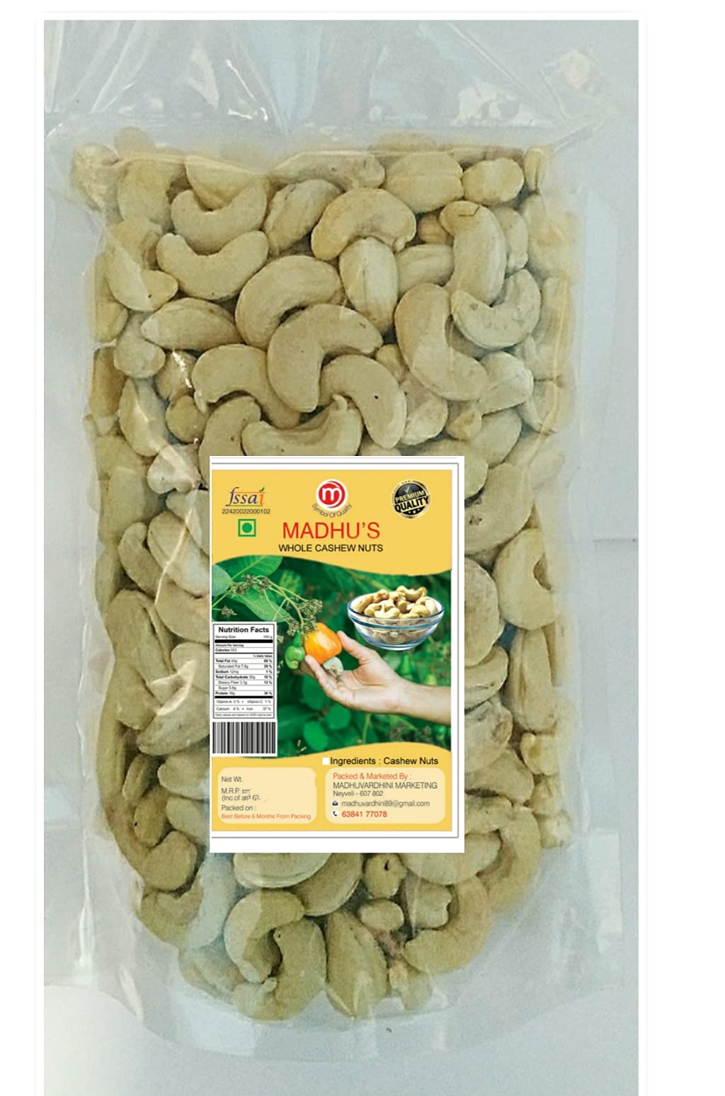 kaju-100 MADHUS cashews/kaju/CASHEW/KAJU/cashews 100gm/ kaju 100gm/ nuts