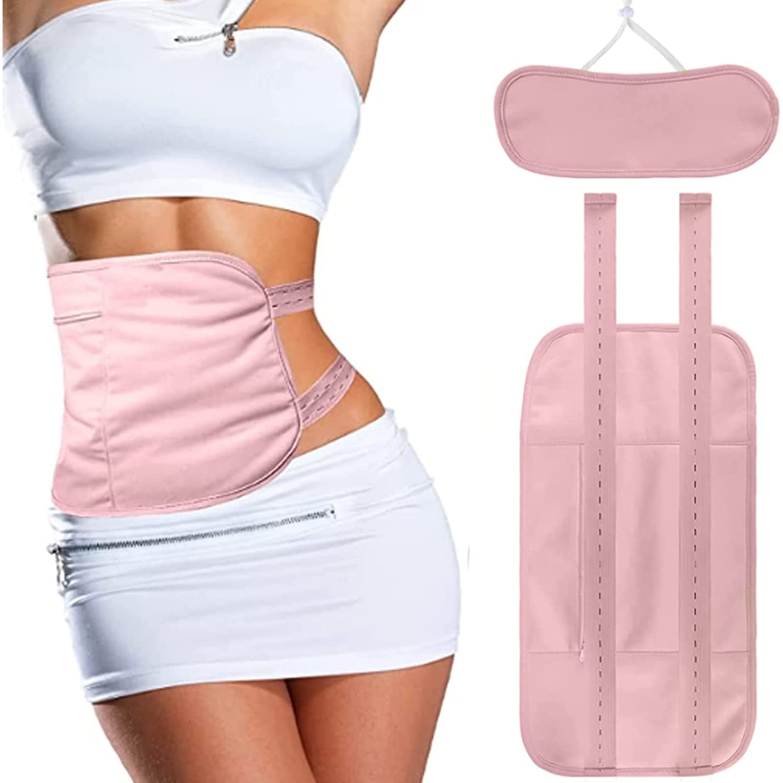 2 Pack Castor Oil Pack Wrap, Reusable Organic Castor Oil Pack Kit, Castor Oil Packs with Adjustable Elastic Strap Bamboo Cotton Machine Washable Anti