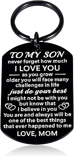 Back to School Gifts for Son Inspirational Teen Christmas Gift from Mom Valentines Day Son Gift from mom Keychain for Men Boy Teen Kids Birthday Wedding New Start Gift for Leaving Graduation Gifts