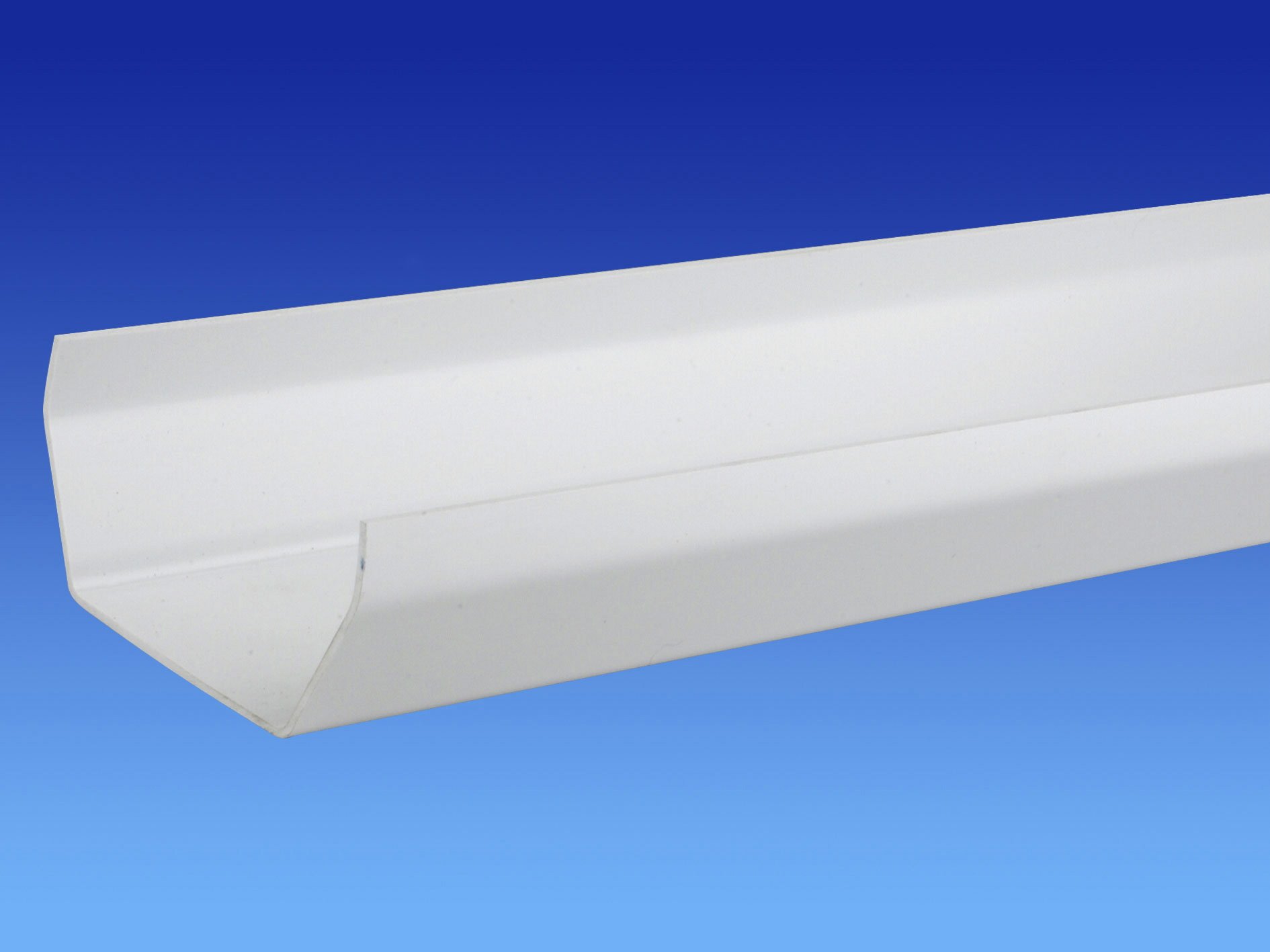 Wavin OSMA Squareline Gutter 4M (supplied as 2 x 2Metre) 100mm WHITE 4T874w