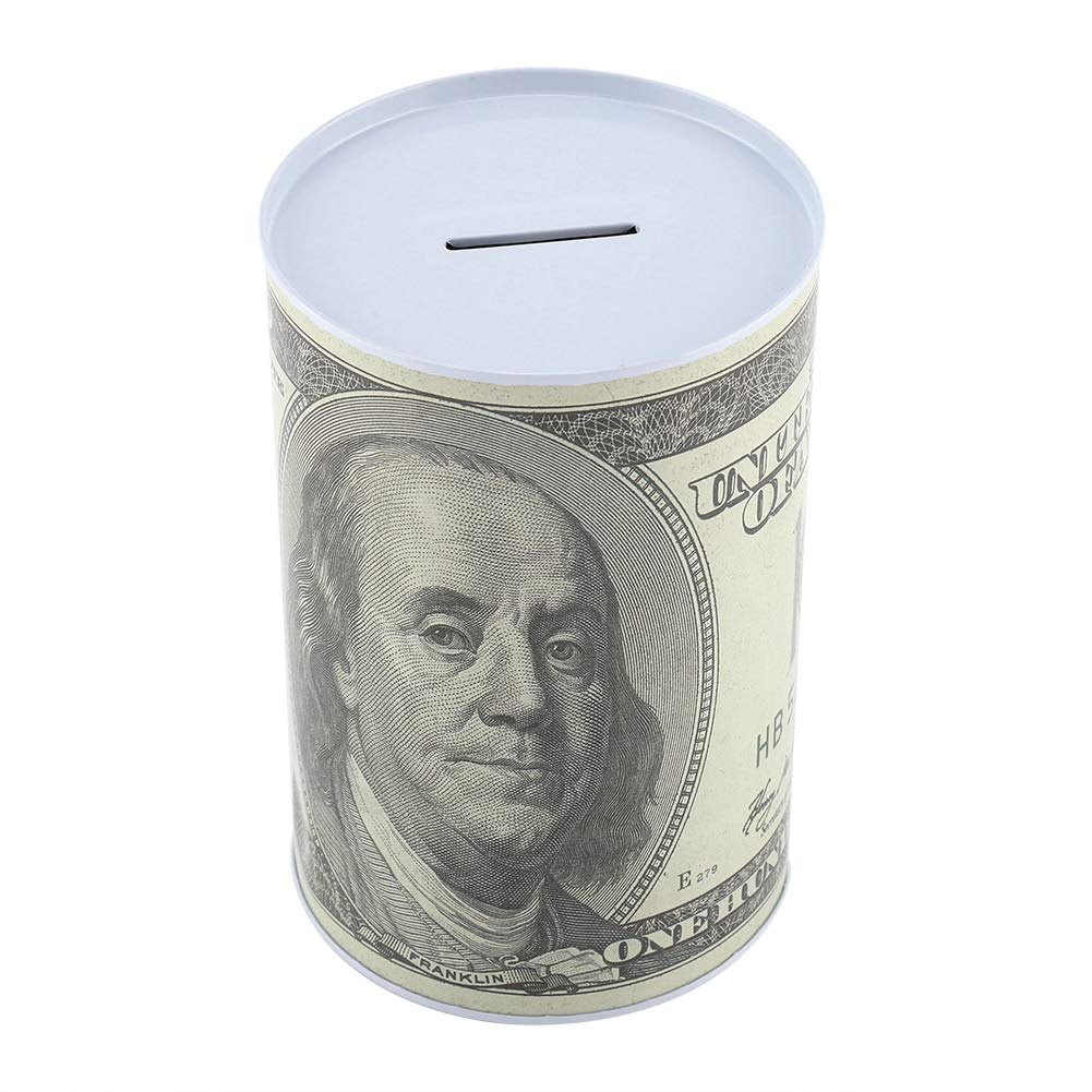 Money Box Jar, Vintage Money Tin, Tabletop Decor for Adults Kids(2312-03)-image-25