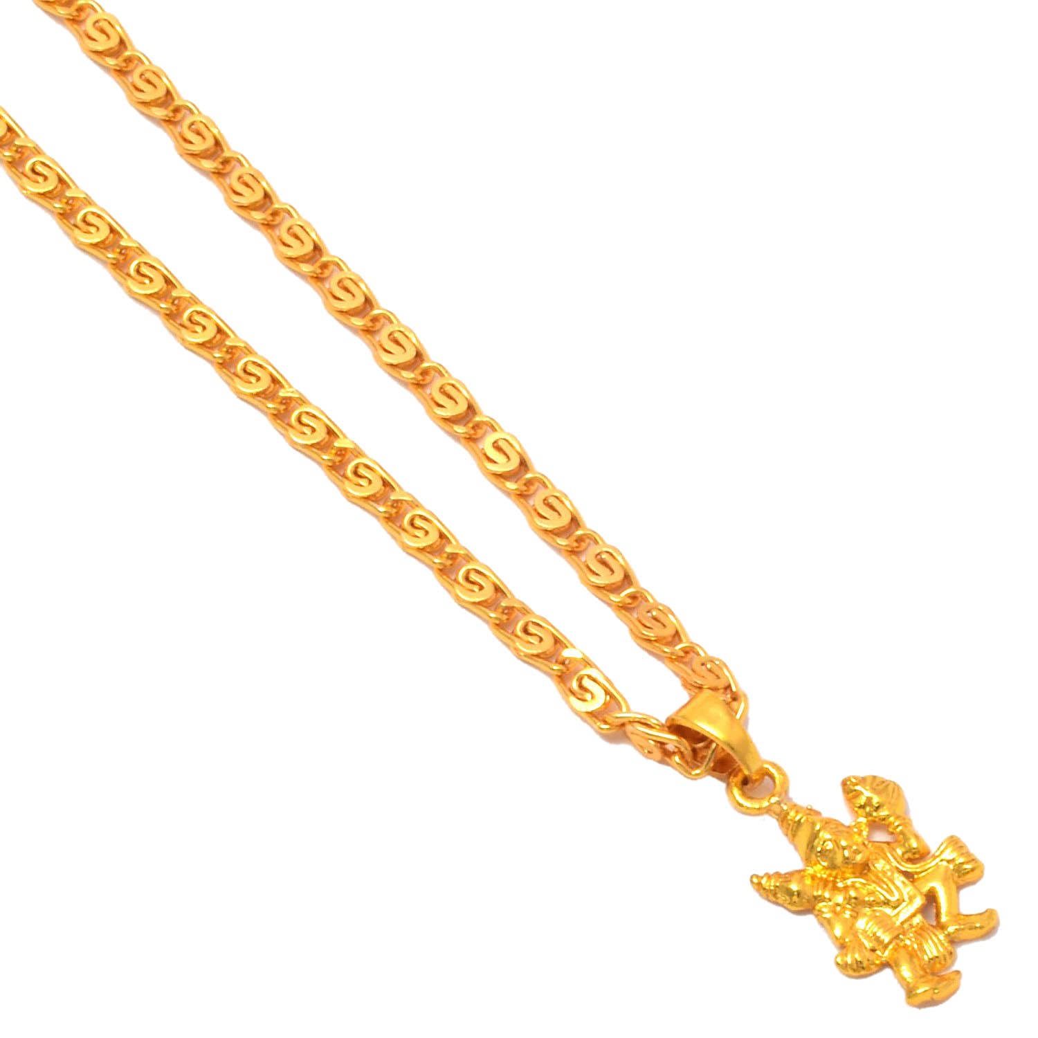 JewarHaat Lord Hanuman Ji Gold Plated Locket/Pendant with Link Chain Daily use for Men, Women & Girls, Boys-picture-10
