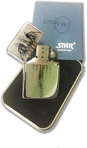 Miniatura 2 de Bandera de American Eagle Art, Color Plateado Cromo bolsillo Lighter por elementos de espacio