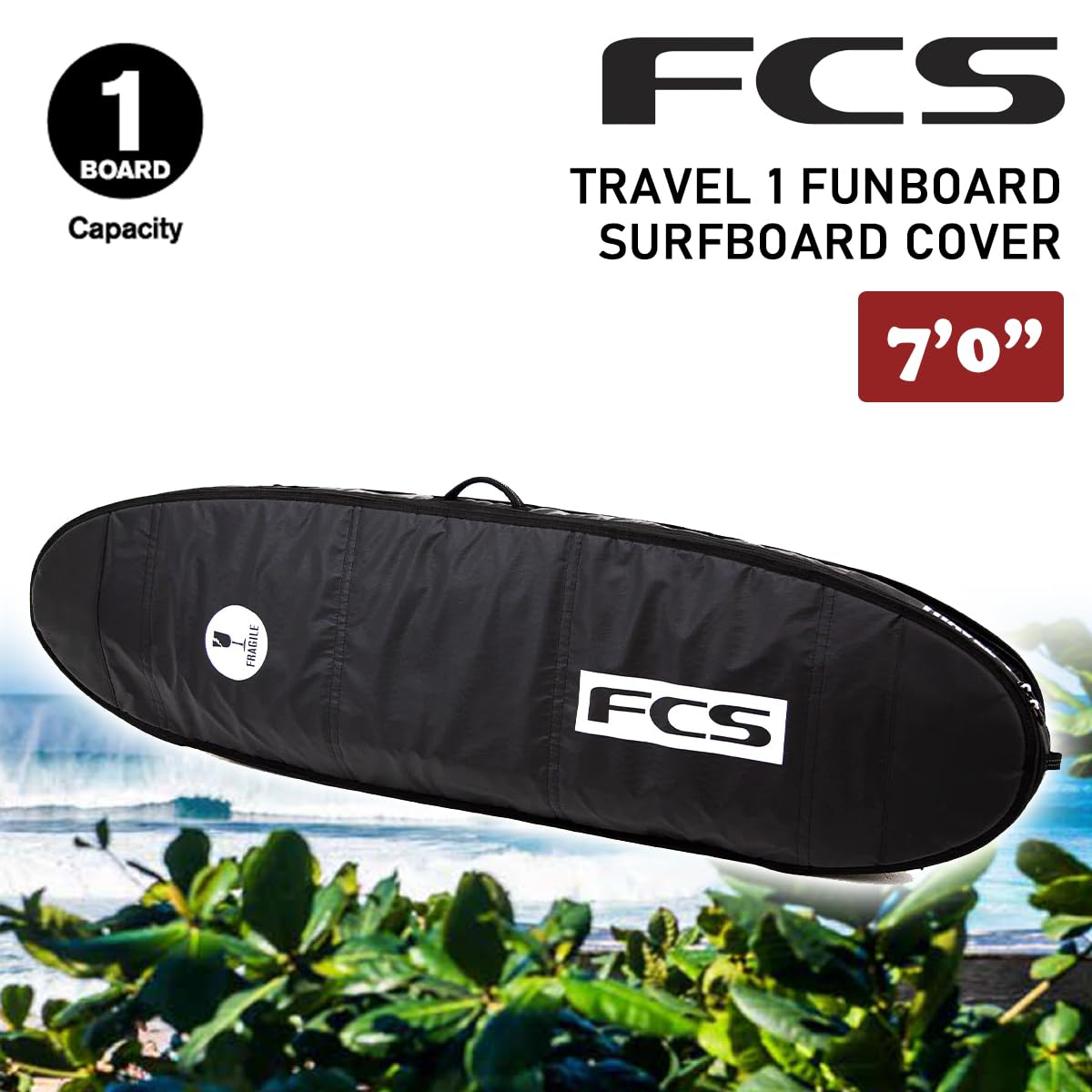 Amazon | FCS ボードケース ハードケース TRAVEL 1 FUNBOARD SURFBOARD 
