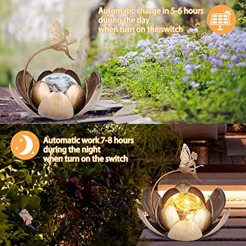 Afirst Solar Lantern Fairy Light, Solar Lights Outdoor Garden Decor Crackle Glass Decorative Waterproof Tabletop Landscape Path Light Led Table Light For Patio,Lawn,Walkway,Tabletop,Pathway #TOP2