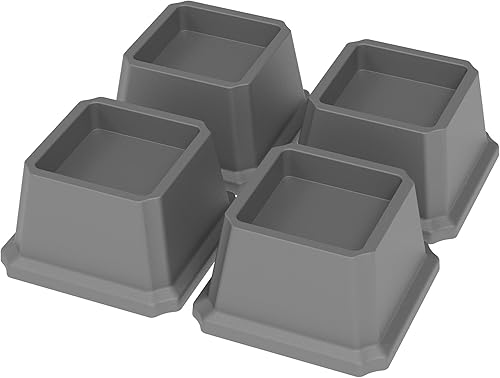 Miniatura 8 de Napnapday Elevadores de cama de 2 pulgadas, elevadores de muebles de cama resistentes, elevadores de 1,500 libras para sofá y mesa, juego de 4, gris