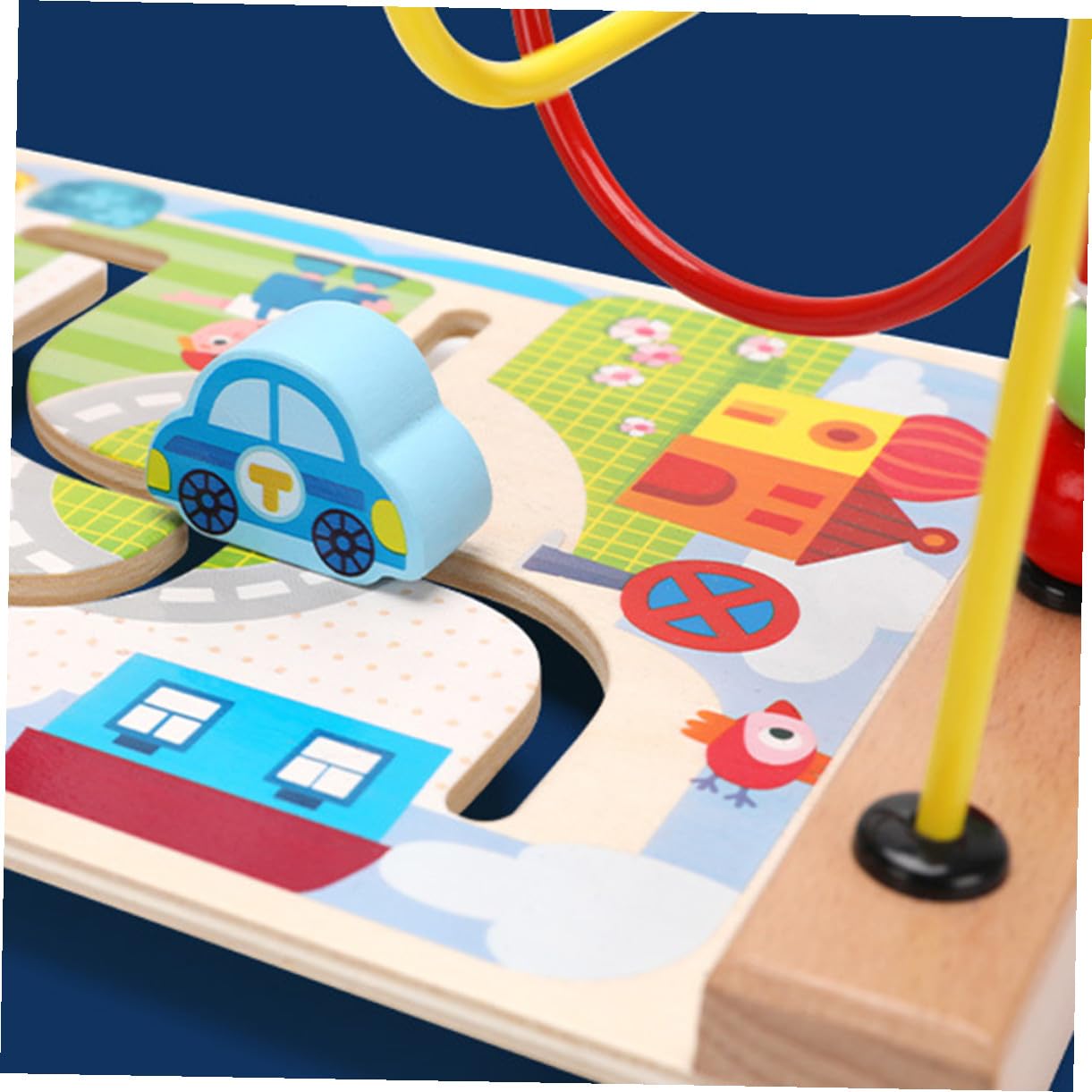 Labirinto di Perline per Bambini, Giocattolo Educativo in Legno senza Bave | Festa Scuola Decor, Rullo Labirinto di Perline, Gioco Sensoriale per Bambini e Ragazzi