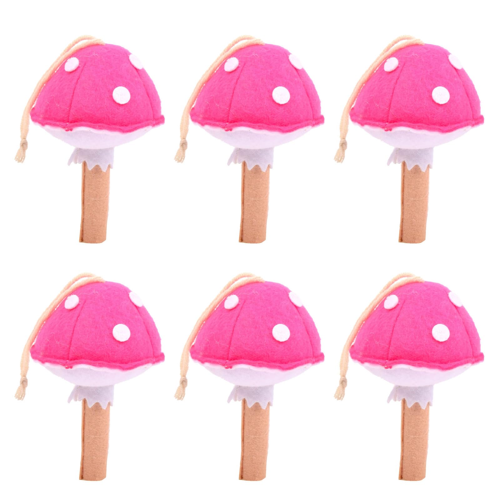Yhplxyuus Of 6 Wools Felts Mushroom for Garlands Decorations Felts Mushroom