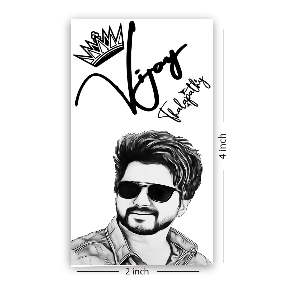 Temporary Tattoowala Vijay Thalapathy Tattoo Sticker Fake Tattoo For Male And Female Waterproof Tattoo Sticker Removable Tattoos 1