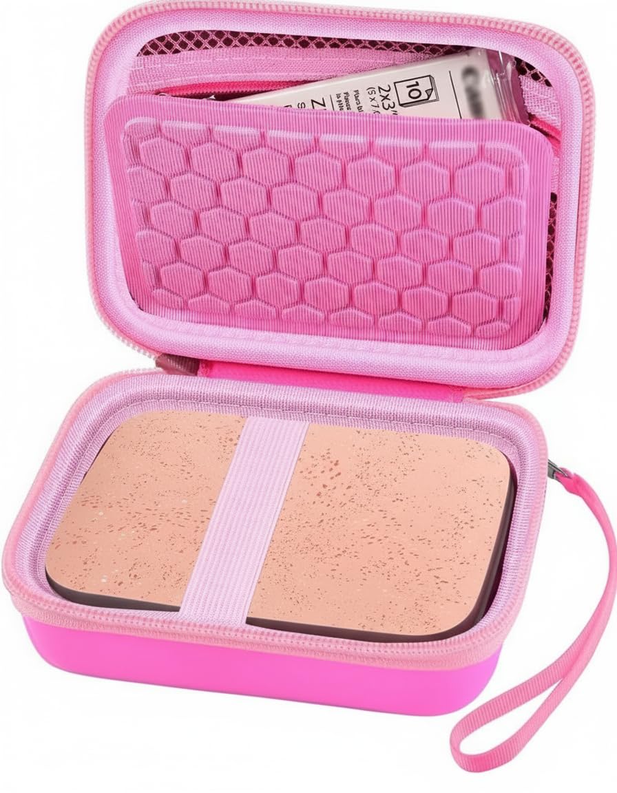 Case Compatible with Canon for Ivy 2 Mobile Mini CLIQ+ CLIQ2 CLIQ+2 Instant Camera Printer, Wireless Bluetooth Portable Smartphone Printer, Mesh Pocket fits Paper & Cable, Pink