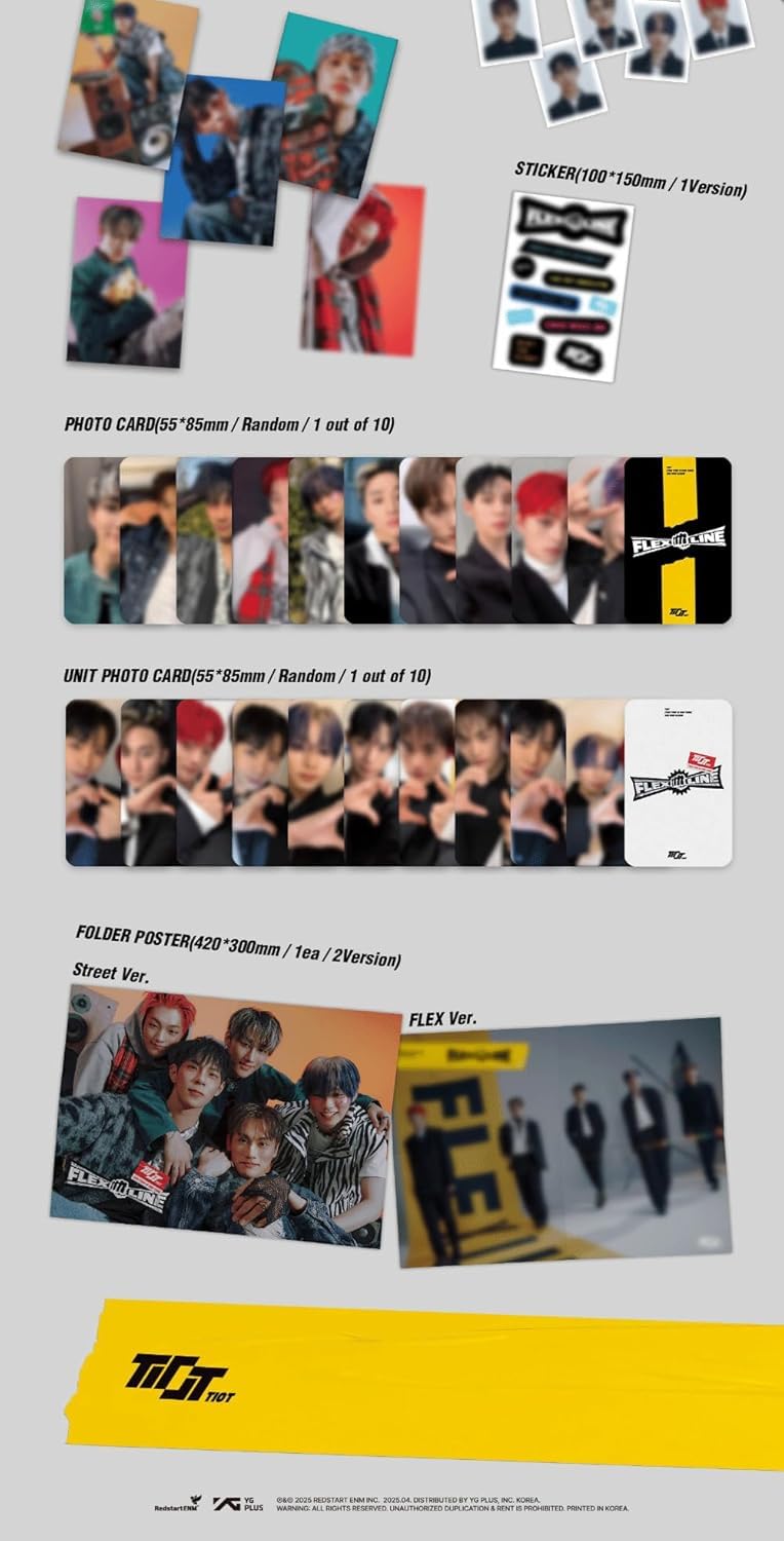 TIOT FLEX LINE 3rd Mini Album with Tracking Sealed (Photobook Set(FLEX+Street)) + Extra photocards