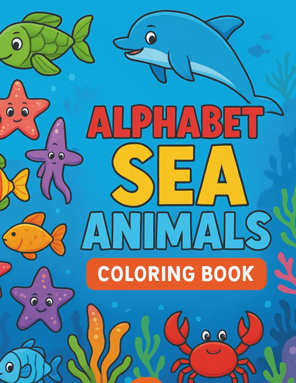Alphabet sea animal coloring book