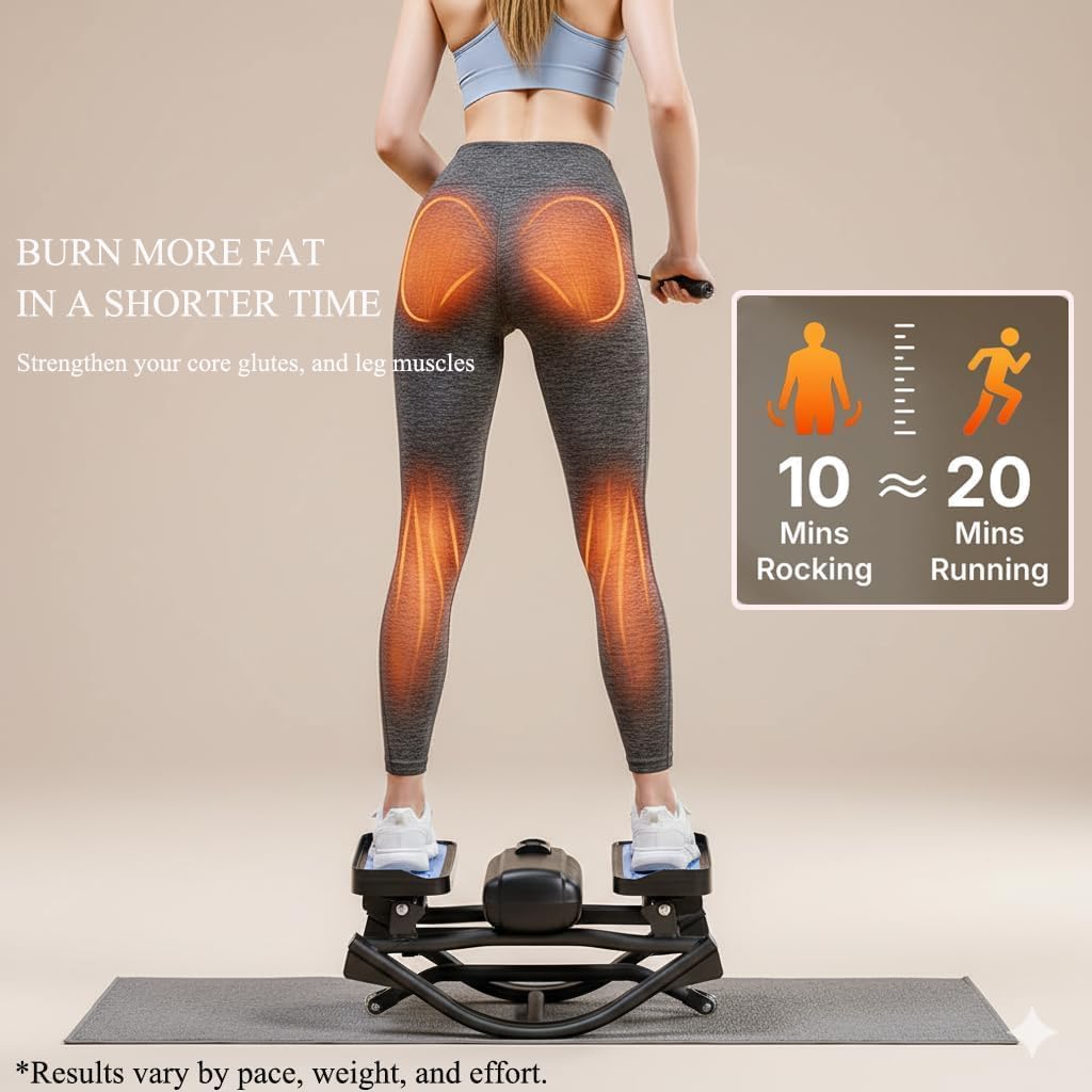 Rock Stepper Step Side to Side - Mini Stepper for Home & Office Workout, Low Impact Lateral Motion Exercise Machine for Core & Glutes, Whisper Quiet Under Desk Stepper, Fully Assembled, 330lb Capacity