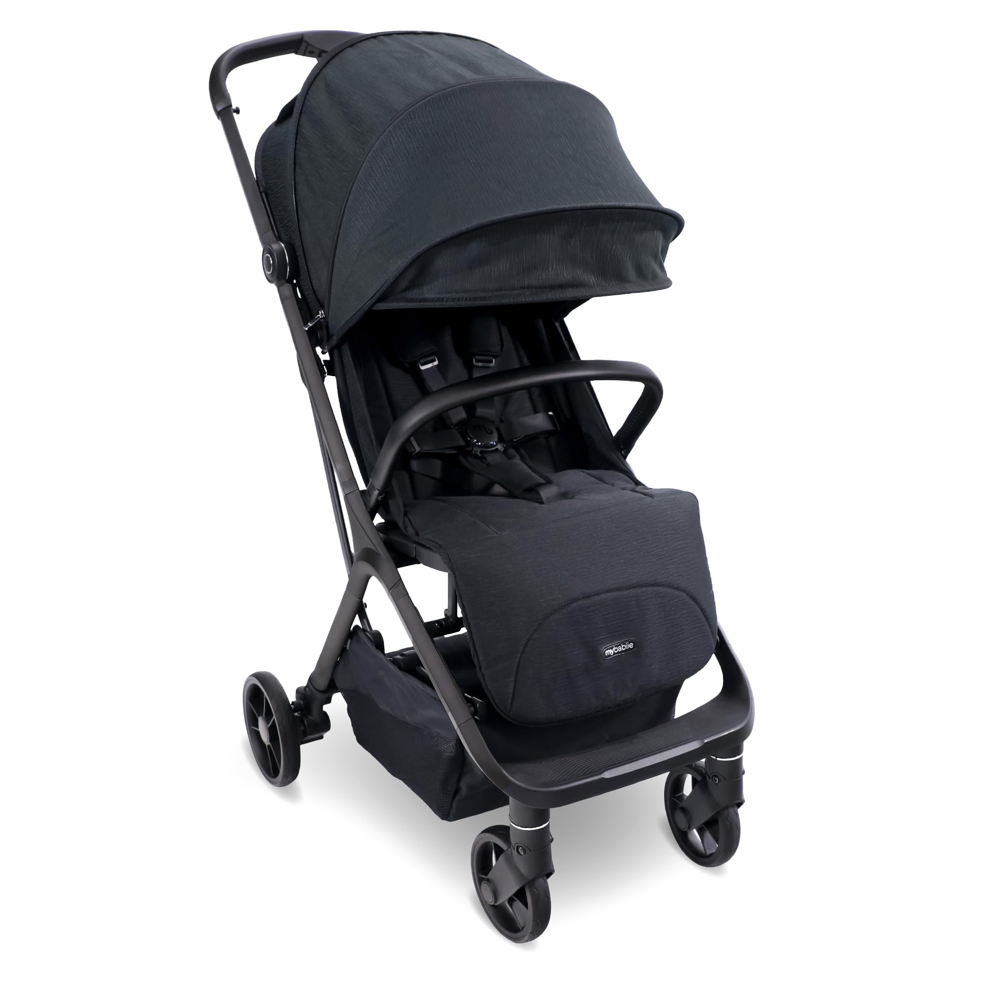 My Babiie MBX7 Autofold Stroller – from Birth to 4 Years (22kg), Foldable & Compact, Lightweight, Travel Buggy for Toddlers, Pushchair Includes Rain Cover - Black