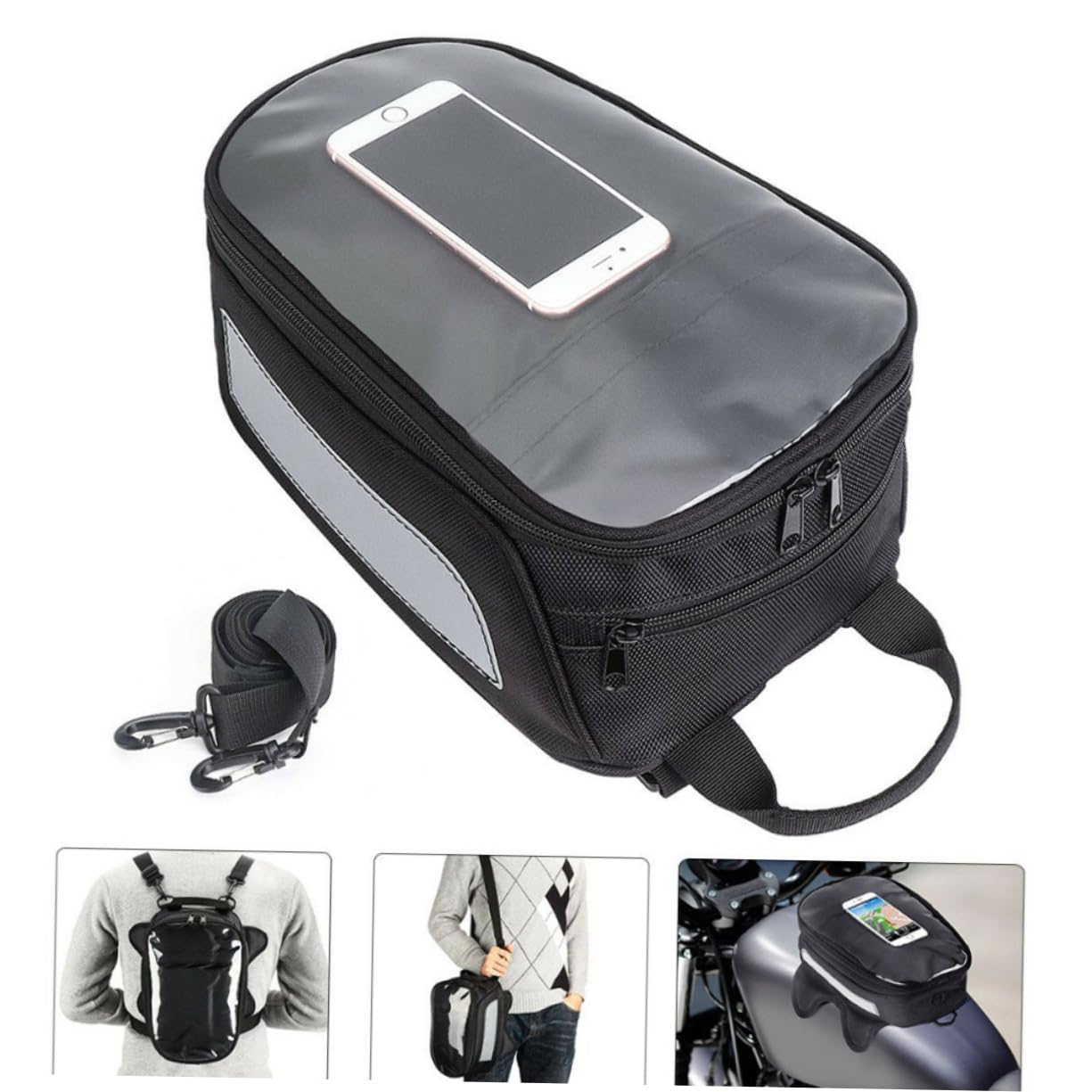 Cabilock Magnetische Motorradtasche Mit 4 Magneten Trägertasche Aus Robustem Material Organizer Mit Mehreren Fächern Für Lange Fahrten