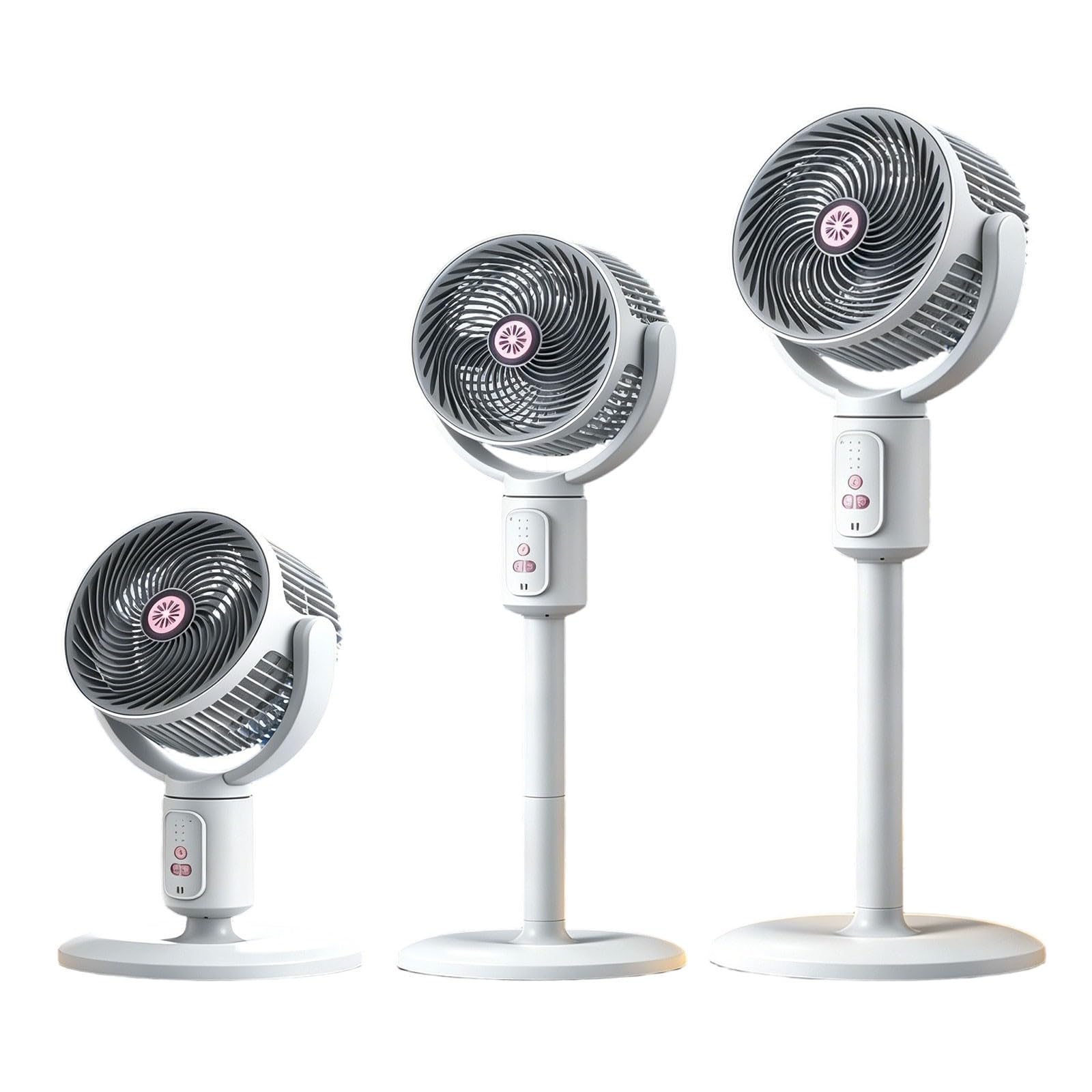 Pedestal & Desk Fan 2-in-1 Adjustable Floor Fan Stand Up Fan Round Base | 3-Speed Setting | Oscillating, Detachable & Washable Head Powerful Quiet Cooling Air Circulation for Indoor Outdoor