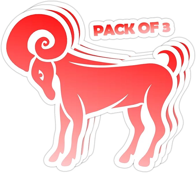 SmittyGFX Aries Zodiac Sign Sticker, 3PCS Laptop Water Bottle Tumbler Car Truck Bumper Helmet Tablet Phone Gift Wall Window Sticker (4 Inches (Large))