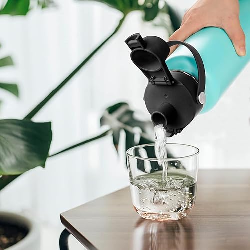 Vista 15 de SENDESTAR Straw Lid for Hydroflask Wide Mouth Water Bottle with 12,16,18,20,24,32,40,64 oz, Auto Flip Straw Top Cap fit Most Wide Mouth Bottles