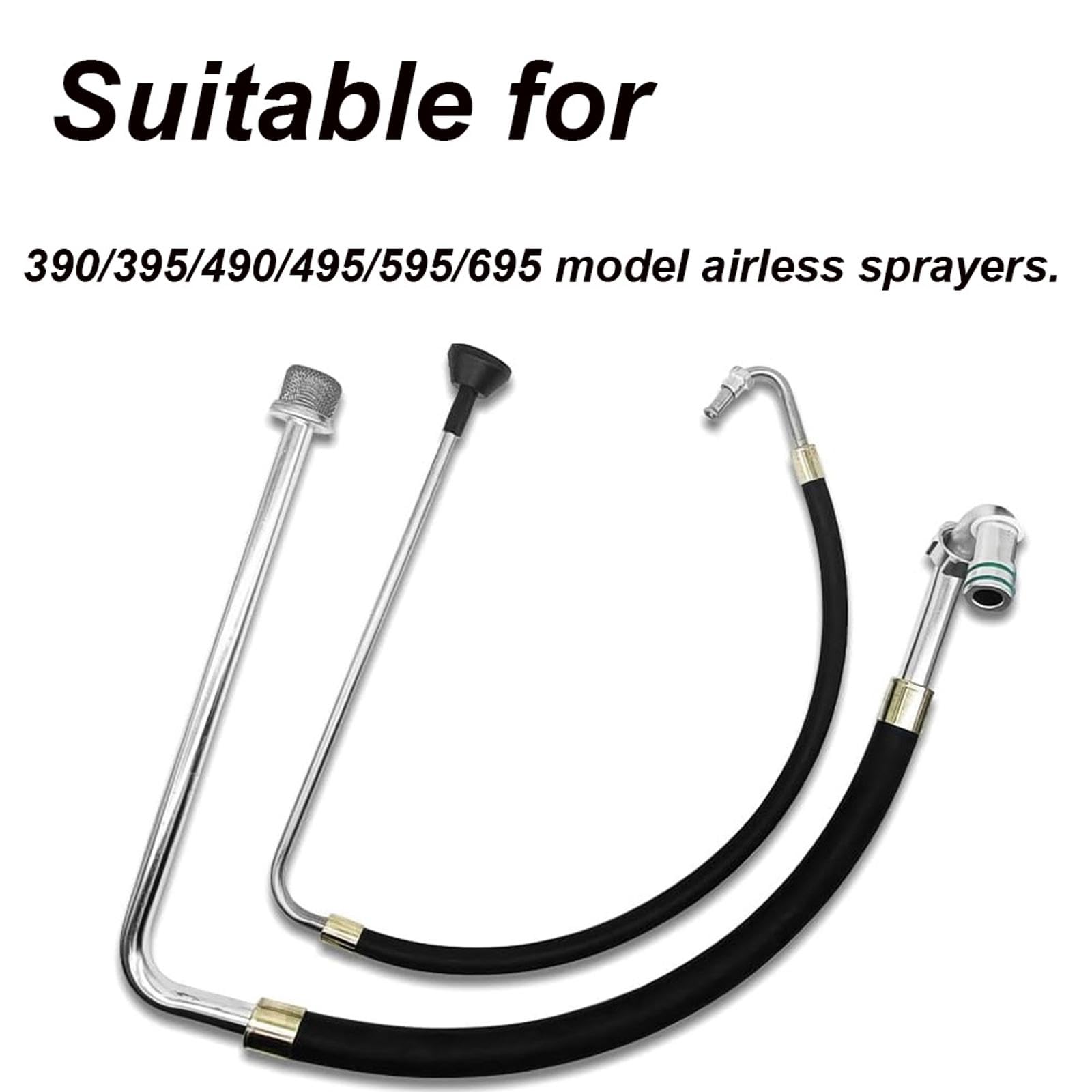 Tubo de succión de repuesto sin aire, accesorios de pulverización de pintura compatibles con Graco 390 395 490 495 595