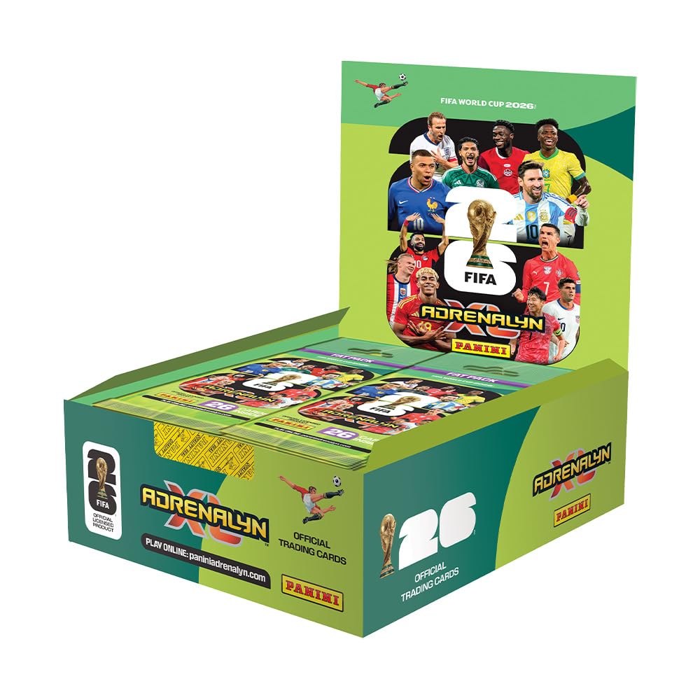 FIFA World Cup Adrenalyn XL 2026-1 Fat Pack Box (10 Fat Packs) (original) + pochettes collect-it exclusives (paquet de marque propre)