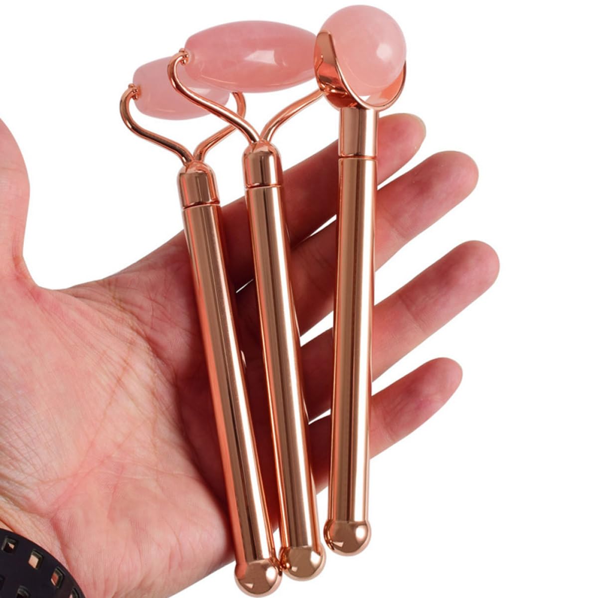 TOYANDONA Rouleau de Massage Facial Appareil Spa sans Électricité Forme Élégante en Jade Naturel pour Visage et Cou pour Soins à Domicile