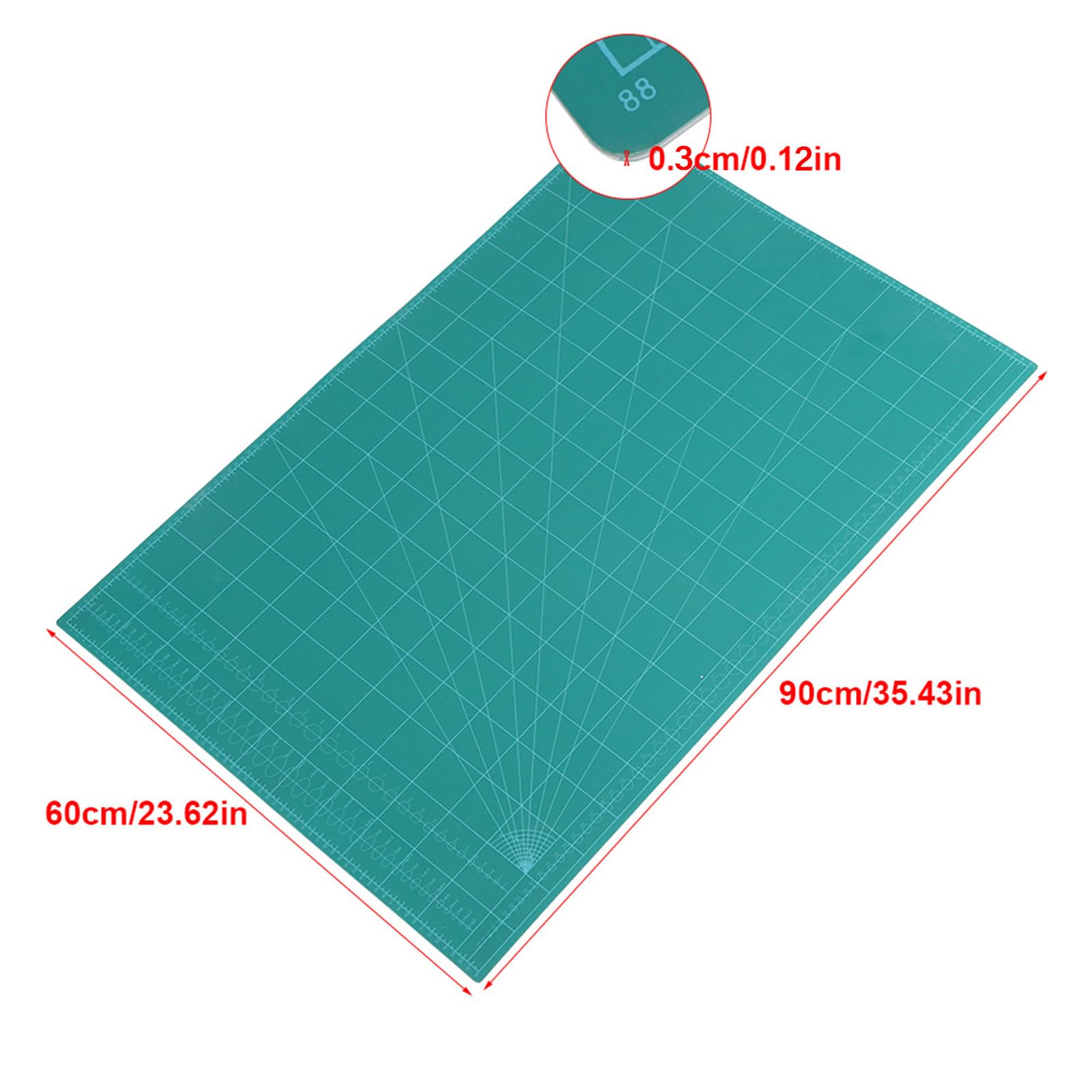 FTVOGUE Tappetino da Taglio Tagliere Autorigenerante in PVC a 5 Strati per Artigianato Fai-da-te Scrittura Pittura Intaglio 60 X 90 Cm Ampia Superficie di Lavoro per Artisti Designer