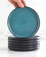 Vista 7 de Stoneware Dinnerware Set for 4, 16 Piece Plates and Bowls Set - Handmade Reactive Glaze, Chip & Scratch Resistant Sets - Dishwasher Microwave Safe