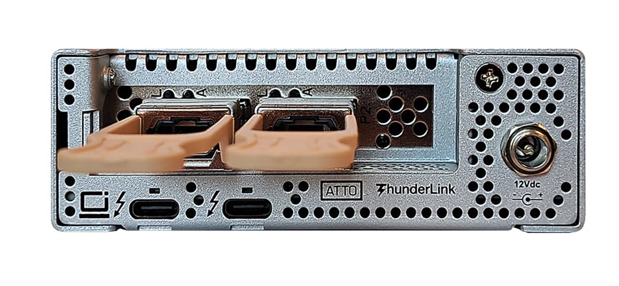Image of ATTO ThunderLink 5102 Thunderbolt 5 (Thunderbolt 3 /4 Compatible) to QSFP28 LC Optical Dual-Port 100Gb Ethernet Adapter