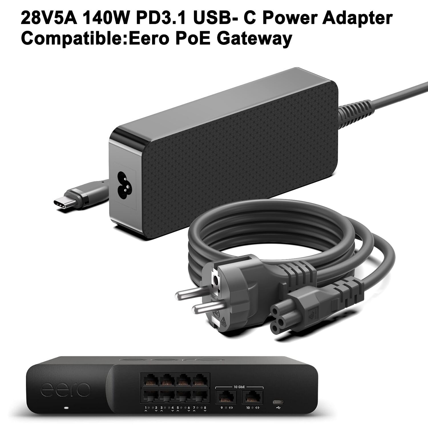 HKY 140W USB C Alimentatore PD3.1 MINI GaN per MacBook Pro 16"/ Air, per HP OMEN Transcend 14 Spectre x360, XPS 13, Samsung Galaxy, Asus, MSI Laptop 100W USB- C PD Fast Portatile Caricatore Veloce