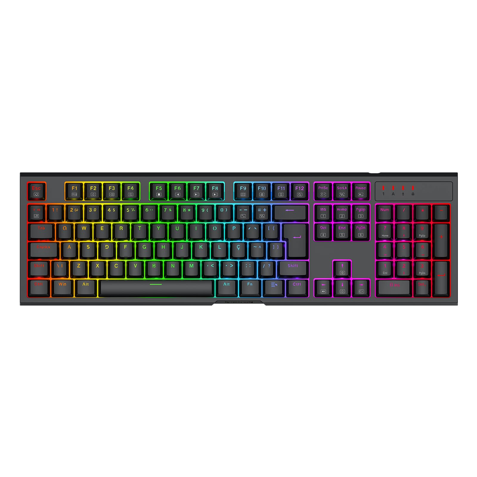 Teclado Mecânico Gamer Redragon Argo RGB Preto Switch Marrom K670-RGB