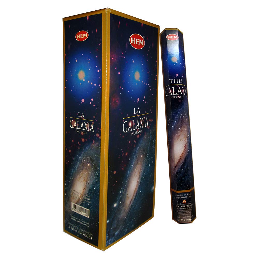 Hem Incense - The Galaxy Scent, 6 Pack Of 20 Gram Tubes (120 Sticks Total)