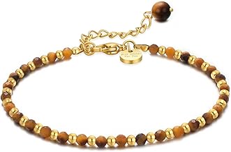 vissen Bracelet Pierre Naturelle Femme Plaqué Or Beaded Bracelets en Acier Inoxydable Chic Bijoux Cadeau