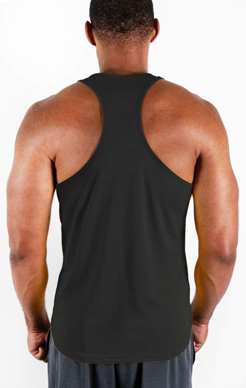 DEVOPS 3 Pack Men's Y-Back Dry Fit Muscle Gym Workout Tank Top - Image 4