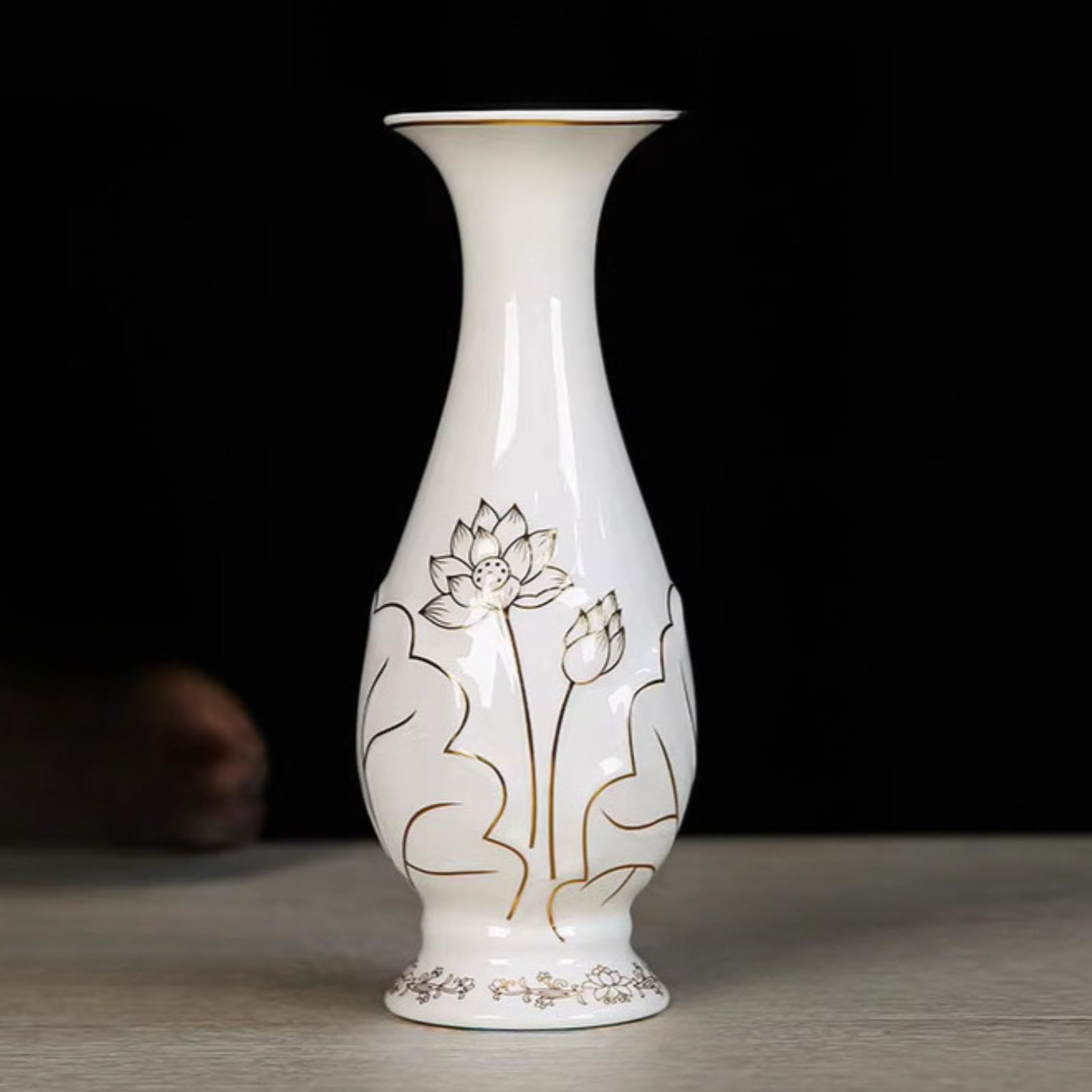 Vase Bouddha en céramique d'art ornement sacré Guanyin 25,3 cm