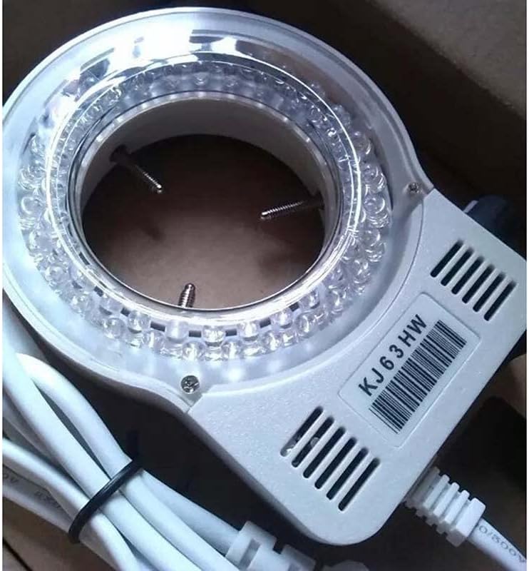 顕微鏡アクセサリーキット 60個 ホワイト パープル グリーン LED リング電球 ライト、生物学的ステレオ顕微鏡顕微鏡スライド (