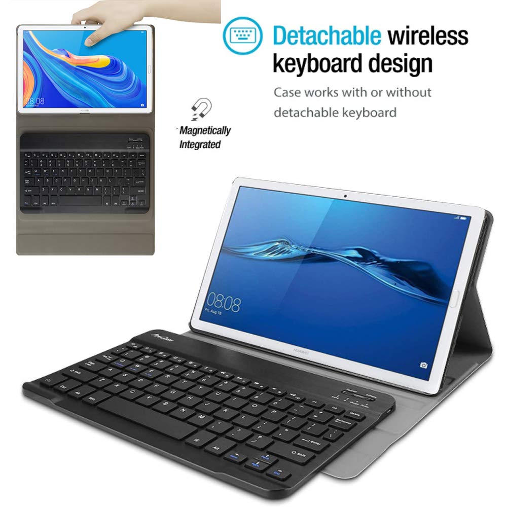 Funda Con Teclado Bluetooth Para Huawei MediaPad T3 10 - Teclado Retroiluminado, Trackpad